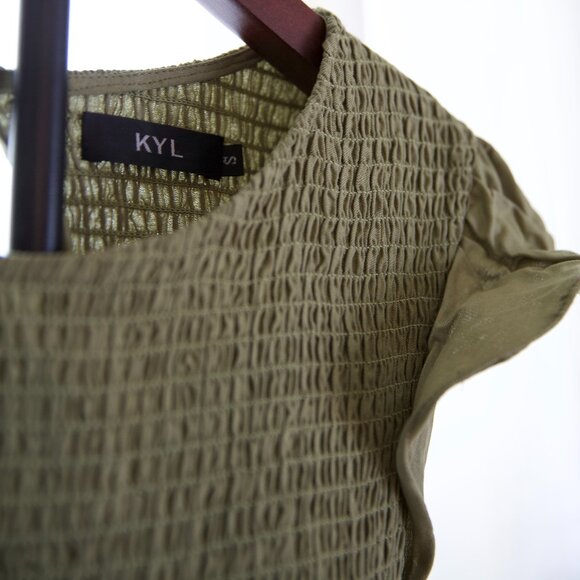 KYL Olive Smocked Tiered Maxi Dress - Picture 6 of 8